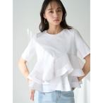 tシャツ 異素材ペプラムTシャツ レディース