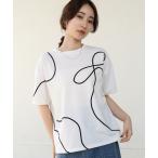 tシャツ コード刺繍使いTシャツ レディース