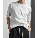 tシャツ ウェーブテクスチャTシャツ メンズ