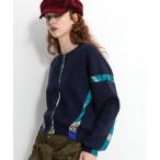 トレーナー スウェット スカーフプリント2WAYニット レディース
