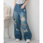 パンツ ダメージデニムPT レディース