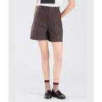 パンツ リネンコットンキャンバスショートパンツ レディース