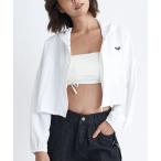 ラッシュガード 「ROXY/ロキシー」24SS PLAYA CROPPED/水陸両用ドローコード付きナイロンボリュームスリーブパーカー(水着) レディ