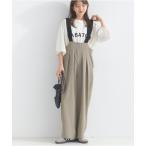 サロペット オーバーオール エステルストレッチ配色サロペット レディース