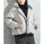 ダウンコート ダウンジャケット プリーツレイヤーフードピュアダウン レディース