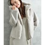 ショッピング旅行 コート アウター エコファー＊ムートンフードジャケット レディース