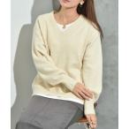 ニット セーター ７Ｇ天竺Ｖネック