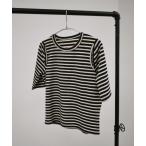 t�V���c �X���b�g�V�����_�[�{�[�_�[���u�g�b�v�X�^slit shoulder border rib top ���� �N���[�l�b�N ���� �J�W���A�� ���[