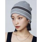 ニット帽 ニットキャップ リバーシブルラインビーニー レディース
