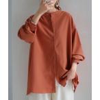 ブラウス シャツ ウォッシャブル バンドカラーシャツ レディース