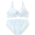 ブラジャー ショーツセット きらめくフェミニンなフラワー刺繍レース自分らしいバストに ブラジャーショーツセット