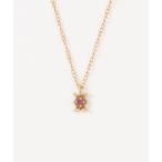 ネックレス 「K18GP」１粒ルビーオーナメントネックレス レディース