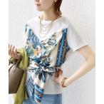 tシャツ 「WEB限定」「手洗い可能」スカーフ コンビ TEE レディース