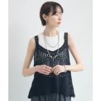 ベスト ジレ 刺繍レースキャミ レディース