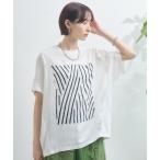 tシャツ 切替プリントTシャツ レディース