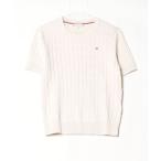 「TOMMY JEANS」 半袖ニット MEDIUM グレー レディース