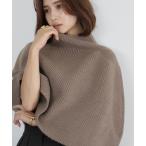 「ELFRANK」 ニットポンチョ FREE モカ レディース