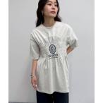tシャツ シャーリングロゴTシャツ レディース