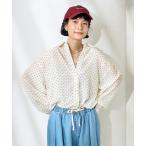 ブラウス シャツ シアードットシャツ/オーバーサイズシアーシャツ レディース