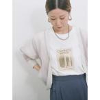 tシャツ スクエア箔プリントTシャツ レディース