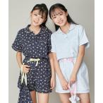 パジャマ 「3点セット」巾着付き総柄プリントルームウェア キッズ 子供 女の子