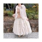 ワンピース ポルカドットチュール使いワンピース