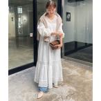 ワンピース 「nane」レース切替ロングワンピ