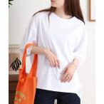 ショッピングTIB tシャツ スムース生地　裾袖メッシュ切替トップス レディース