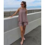 水着 LA VIE /ロキシー花柄バンドゥ・フレアキャミソール・キュロットの3点セットアップ(水着) レディース