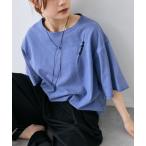 tシャツ タックロゴ刺繍Tシャツ レディース