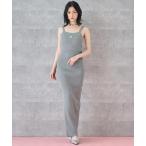 ワンピース ロゴ刺繍 スリット入り 