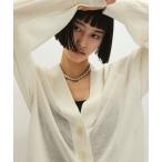 カーディガン 「WEB限定」・「サステナブル」リネンMIXシアーカーディガン レディース