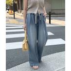ジーンズ デニム デニムパンツ デニムワイドイージーパンツ レディース