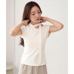tシャツ タイ付きコンパクトトップス レディース
