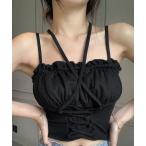 キャミソール レースアップニット