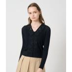 カーディガン フルールVネック8分袖カーディガン レディース