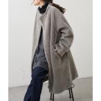 「PUAL CE CIN」 ノーカラーコート FREE グレイッシュベージュ レディース