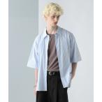 シャツ 「WEB限定」マルチマテリアルストライプブロードシャツSS(HARE) メンズ レディース