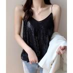 ショッピングスパンコール ブラウス シャツ スパンコールキャミソール レディース