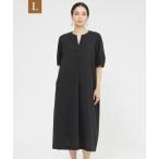 ワンピース 「L」「カタログ掲載品」「接触冷感」「UV対策」「ウォッシャブル」リネンライクタンブラーワンピース