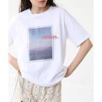 tシャツ シアーレイヤードプリントTシャツ レディース