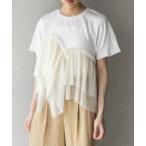 tシャツ アシメフリルドッキングTEE レディース