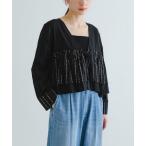 ブラウス シャツ スパンコール刺繍ブラウス レディース