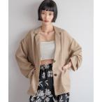ジャケット ノーカラージャケット リネンライクメッシュジャケット 492730 レディース
