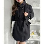 トレンチコート コート フェイクウール ミドル丈 トレンチコート レディース