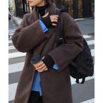 「andme」 チェスターコート L ブラウン レディース