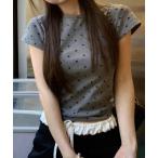 tシャツ 「25SSトレンドアイテム」「水玉」ドット タイト クロップド Tシャツ レディース