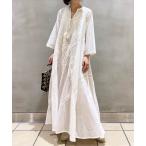 ワンピース ゆったり花柄刺繍レースワンピース