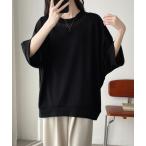 トレーナー スウェット シアー切替ドルマンプルオーバー レディース