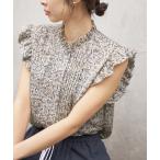 ブラウス シャツ 「WEB限定/追加」ミュゲットパターンピンタックフリルノースリーブ レディース
